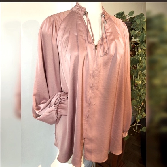 Custom OOAK! Symple Woven Range Dusty Rose Blouse - Picture 1 of 4